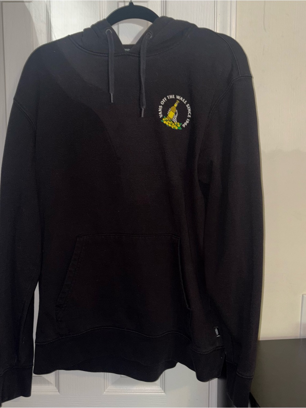 Vans Black Hoodie with Yellow & Green Logo